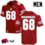 Men's Wisconsin Badgers NCAA #68 David Moorman Red Authentic Under Armour Big & Tall Stitched College Football Jersey IB31N20KB